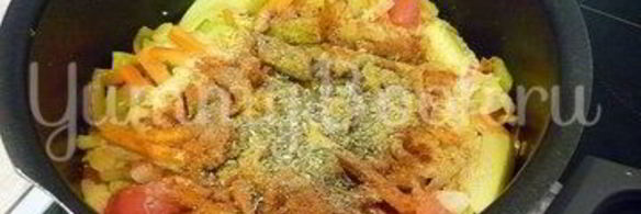 тушеные кабачки с овощами