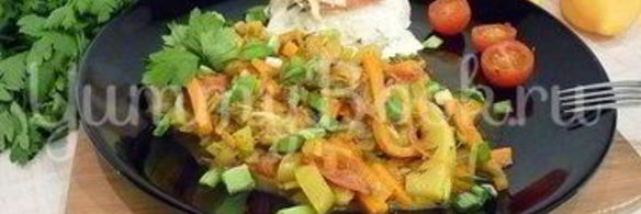 тушеные кабачки с овощами