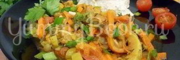 тушеные кабачки с овощами
