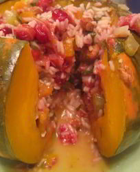 Тыква, фаршированная рисом