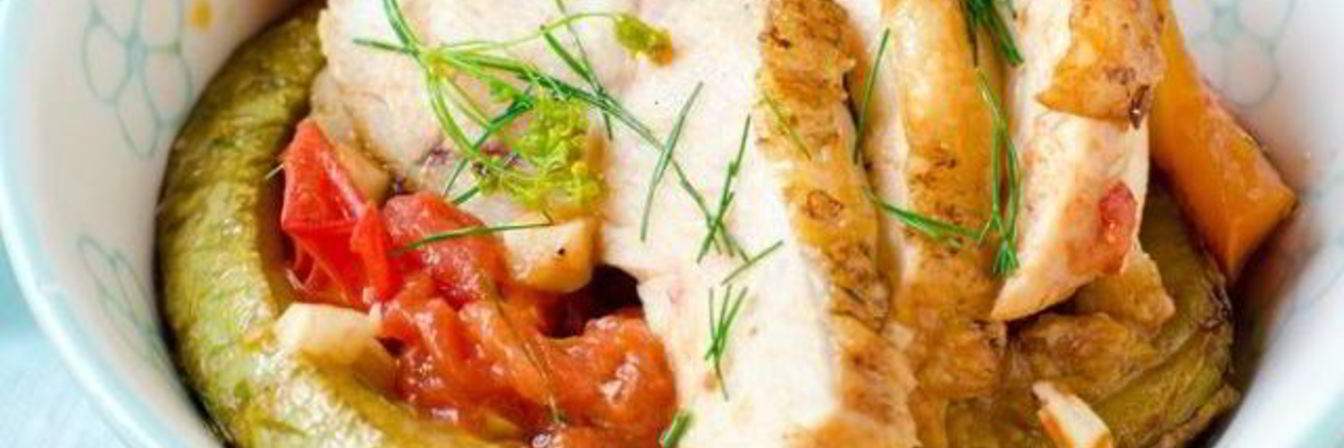 Жареные кабачки с куриной грудкой