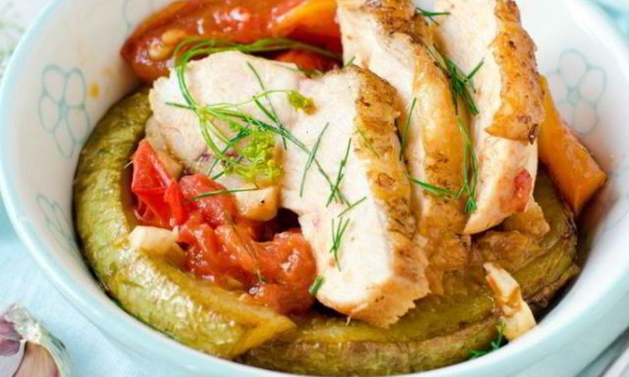 Рецепт жареных кабачков с куриной грудкой
