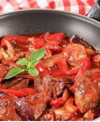 Ароматная куриная печень со сладким перцем