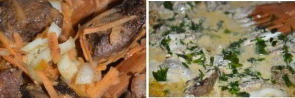 горшочки с печенью и картошкой