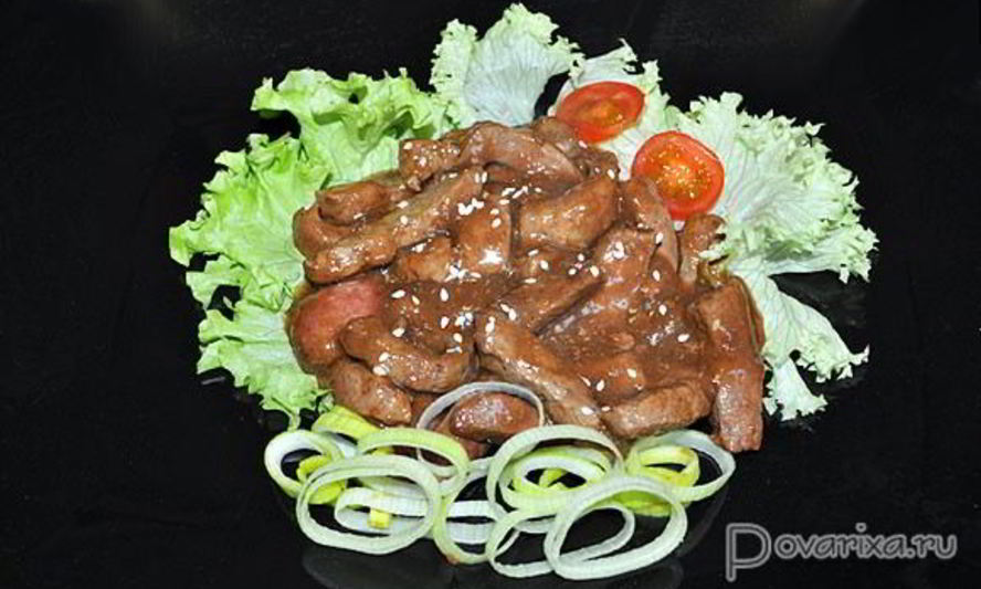 Рецепт говяжьей печени терияки