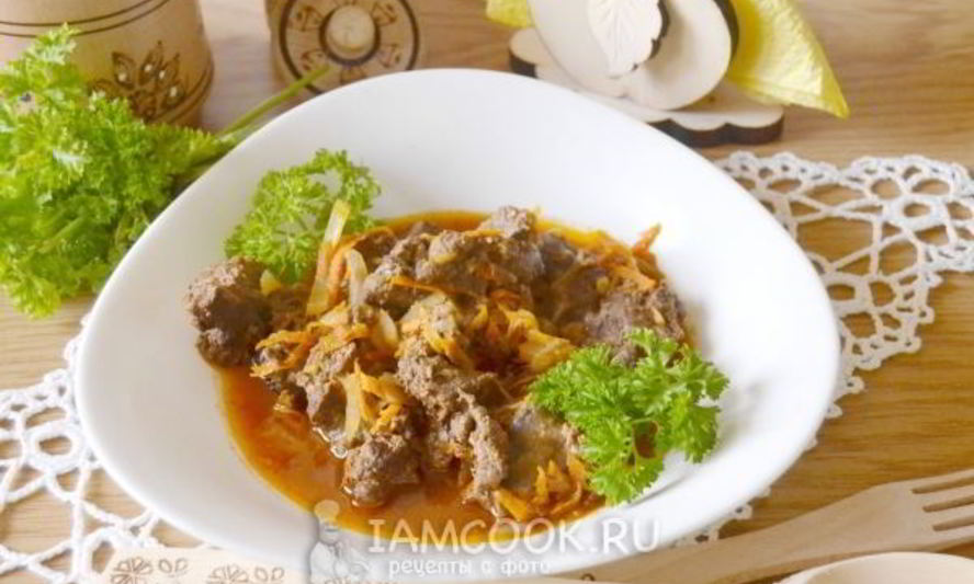 Рецепт говяжьей печени тушеной в соусе в мультиварке