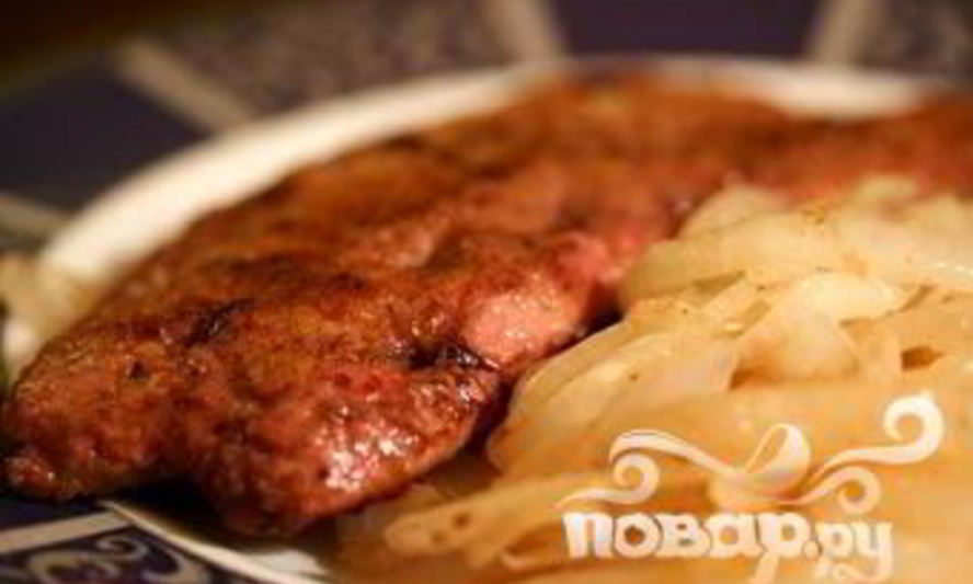 Рецепт говяжьей печенки с луком