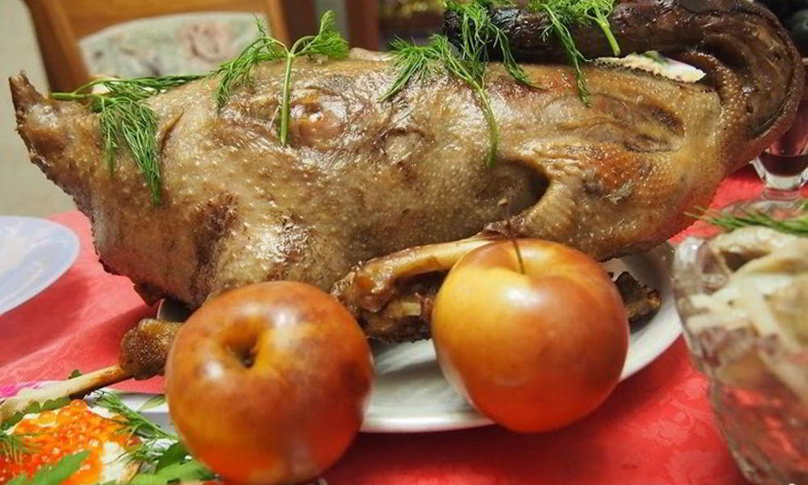 Рецепт гуся с гречкой, грибами и печенью