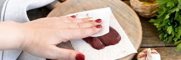 индюшиная печень с персиками