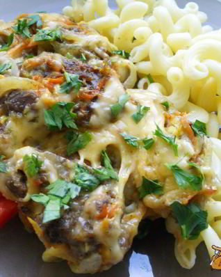 Куриная печень под сырной шубой