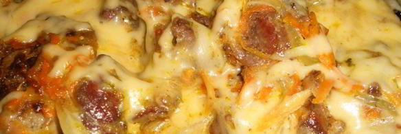 куриная печень под сырной шубой