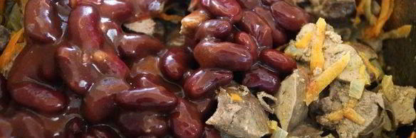 куриная печень с фасолькой