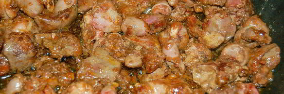 куриная печень с грибами