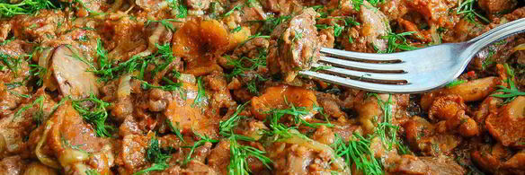 куриная печень с грибами