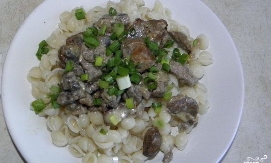 Рецепт куриной печени со сливками