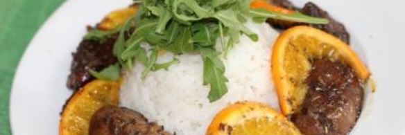 куриная печень тушеная по-итальянски с апельсином