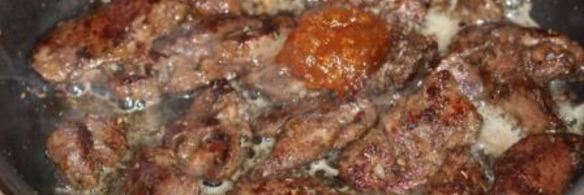 куриная печень тушеная по-итальянски с апельсином