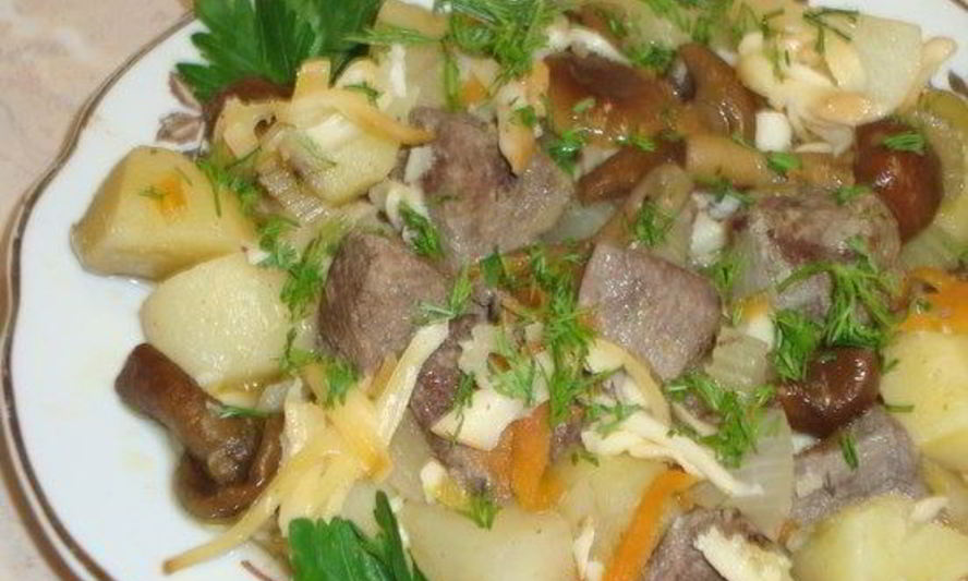 Рецепт печени говяжья тушеная