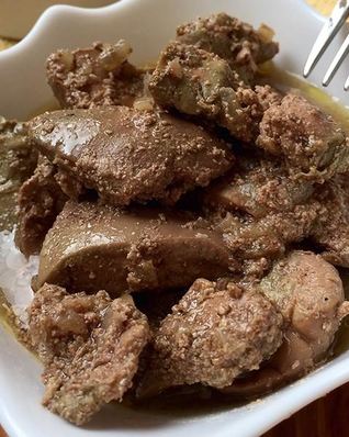 Печень индейки тушеная