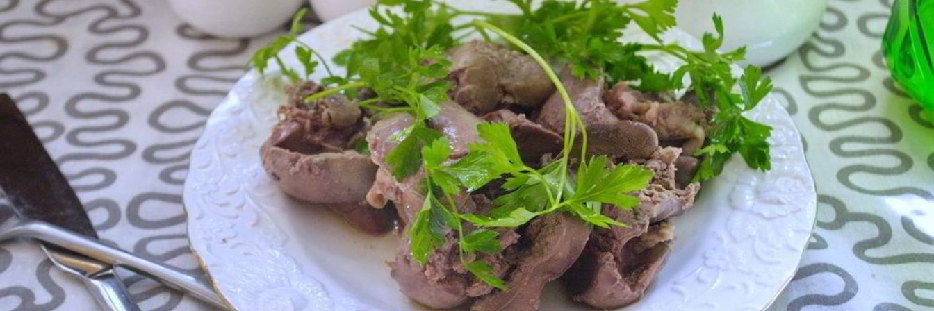 Печень куриная, отварная