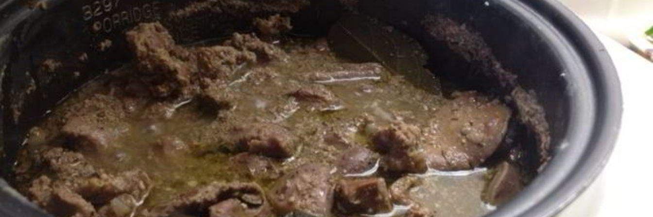 Печень куриная с грибами в мультиварке