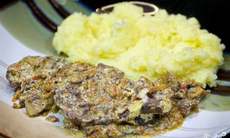 Рецепт печени куриной жареной с подливкой
