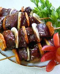 Печень на шпажках