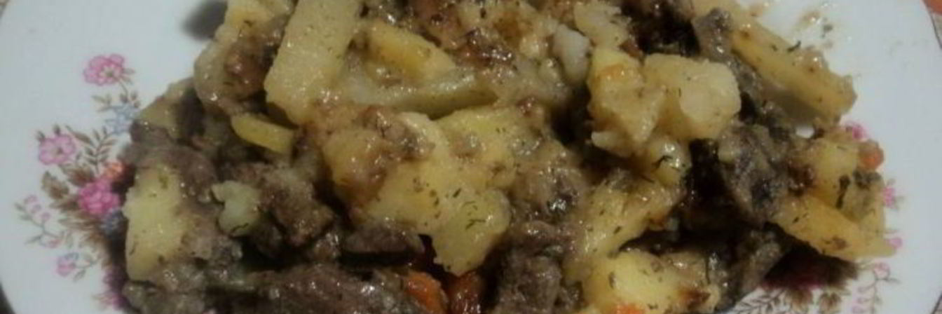 Печень с картошкой в мультиварке
