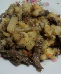 Печень с картошкой в мультиварке