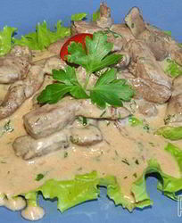 Печень в соево-сметанном соусе