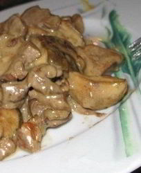 Печень в соусе из йогурта и плавленого сырка