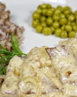 Печенка с подливкой