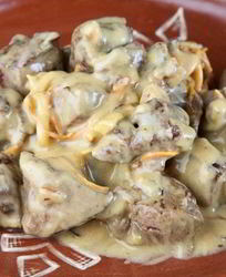 Сочная куриная печень в сырном соусе