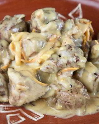 Сочная куриная печень в сырном соусе