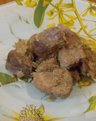 Тушеная печень в мультиварке