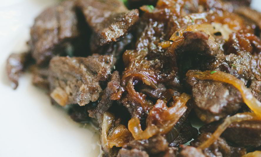 Рецепт жареной печени с луком