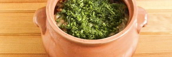 пельмени в горшочках с грибами