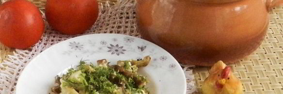 пельмени в горшочках с грибами