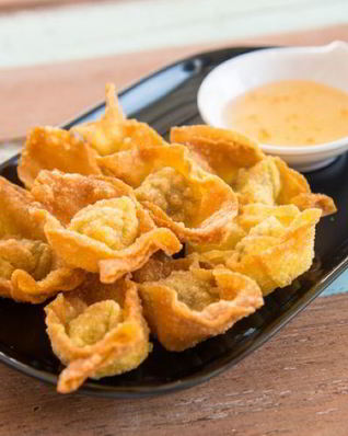 Жареные вонтоны с креветками