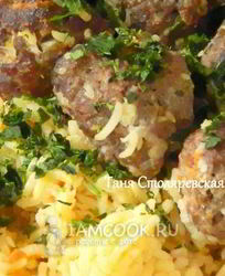 Гелак пилав, плов с фрикадельками