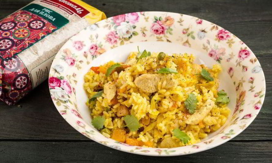 Рецепт овощного плова с курицей