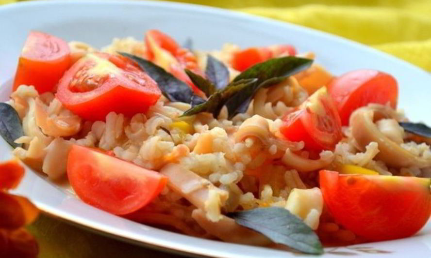 Рецепт паэльи с кальмарами