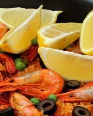 Паэлья с креветками