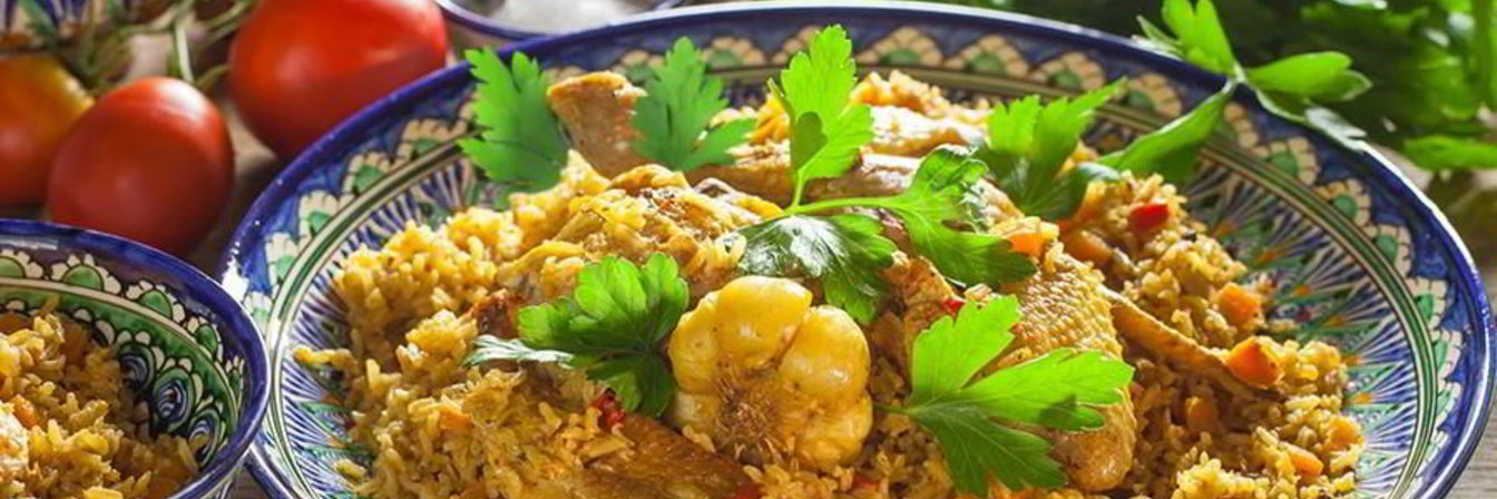 Плов из бурого риса с курицей