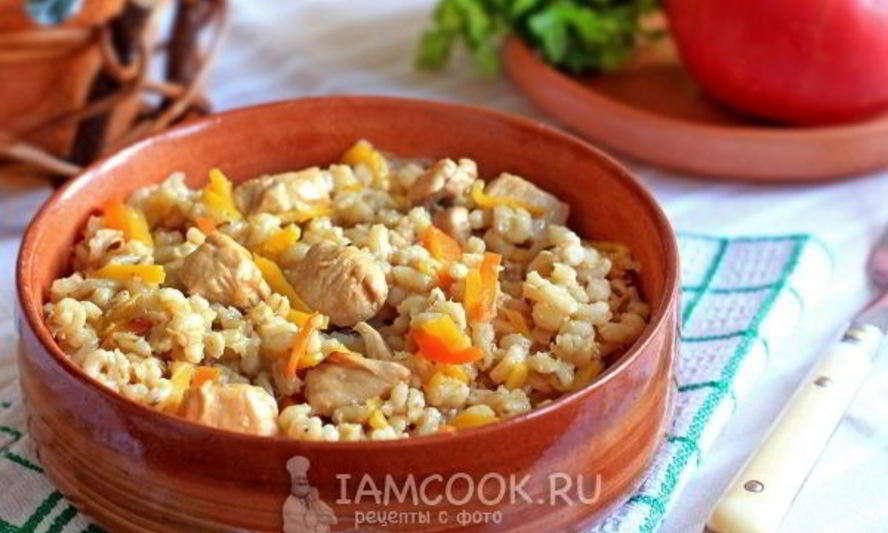 Рецепт плова из перловки с курицей