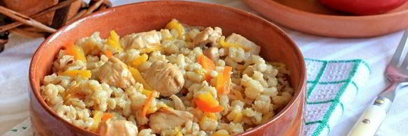 плов из перловки с курицей