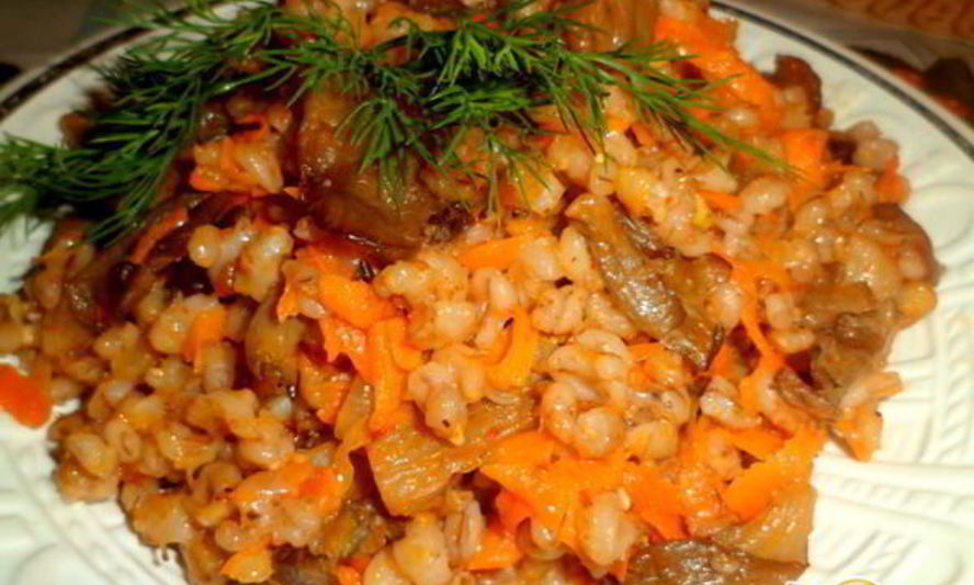 Рецепт плова из перловки с вешенками