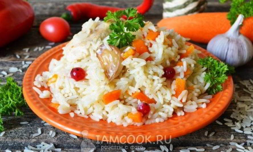 Рецепт плова из пропаренного риса с курицей