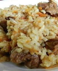 Плов с говядиной по-узбекски в казане