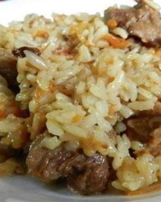 Плов с говядиной по-узбекски в казане